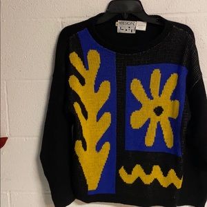 Design brand sweater colorful graphic on front Med